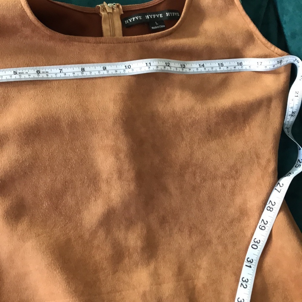 Hyfve terracotta velvety suede like bodycon sleeveless mini dress size L - Picture 12 of 12